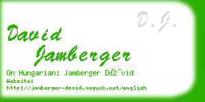 david jamberger business card